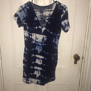 Blue tie-dye dress